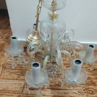 دو عدد لوستر ۶ شاخه کریستالی سالم