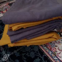 شال پرده هازان طوسی فیلی و خردلی