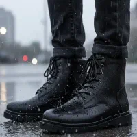 نیم بوت مردانه زیپی مدل Bershka -مشکی