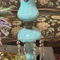 فروش یک عدد شمعدان لاله عباسی فیروزه ای رنگ|لوستر و چراغ آویز|آکند, |دیوار