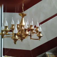لوستر ۱۵ شاخه آبکاری طلا