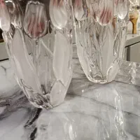 یک جفت گلدان شیشه ای سالم