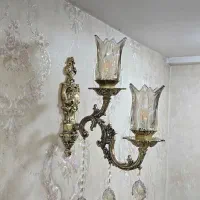 لوستر طلایی شاه عباسی ۱۰ شاخه|لوستر و چراغ آویز|مشهد, شهرک لشکر (شهرک غرب)|دیوار