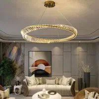 لوسترکریستال مدرن دوحلقه و تک حلقه نقره ای و طلایی|لوستر و چراغ آویز|تهران, جمالزاده|دیوار