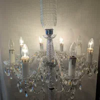 آباژور کنار سالنی کریستال ۳ طبقه ۸ شاخه لاله دار|چراغ خواب و آباژور|تهران, پاسداران|دیوار