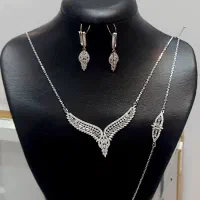 سرویس کامل نقره ۹۲۵ زنانه با آبکاری طلا سفید|جواهرات|اصفهان, چرخاب|دیوار