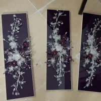 تابلو ۳تیکه ام دی اف با گل کریستالی