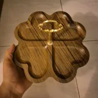 اردوخوری چوبی روکش وکیوم دسته دار مناسب تنقلات