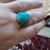 اانگشتراستیل قدیمی نگین آبی