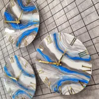 ساعت دیواری با رگه های آبی|ساعت دیواری و تزئینی|رشت, رشتیان|دیوار