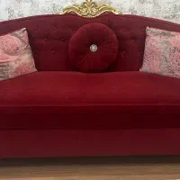 مبل ۵نفره راحتی زرشکی طلایی