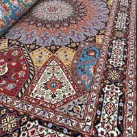 جفت فرش 6متری دستباف گنبد تبریز 50رج ابریشم شرایطی