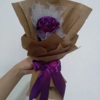 تک شاخه گل روبانی با تزئین