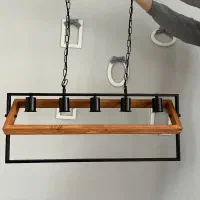 لوستر چوبی استیل