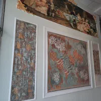 نقاشی ساختمان بلکا و کاغذ دیواری پتینه طراحی داخلی