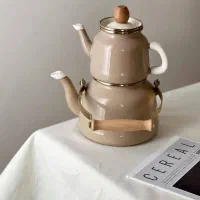 کتری و قوری لعابی طرح مادام کوکو