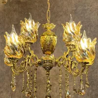 لوستر ۸ شعله ستون پر چهارشاخه