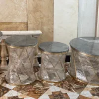 ‌میز جلو مبلی فلزی به همراه سه عدد‌عسلی‌ ست گرد|مبلمان خانگی و میز عسلی|تالش, تالش|دیوار