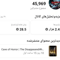 اکانت یوتیوب ۴۵ هزار نفر سابسکرایب داره