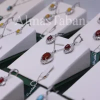 نیم ست های نقره متنوع با سنگ های طبیعی و معدنی