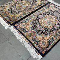 فرش دستباف (بساک)جفت ۹۰ درصدزرع نیم ابریشم سالاری|فرش|مشکین‌دشت, |دیوار