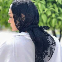 پخش و تولید روسری مینی سه گوش دور دانتل