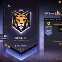 گیلد فری فایر لول 5فروشی اسم LORDIGER0