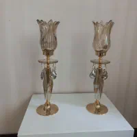 شمعدان برنجی لاله کریستال|لوستر و چراغ آویز|تهران, حکیمیه|دیوار