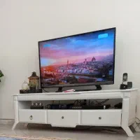 میز تلویزیون و کنسول چوبی رنگ سفید