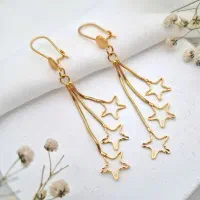 گوشواره آبکاری طلا ضدحساسیت مدل ریش ریش|بدلیجات|مشهد, نکاح|دیوار