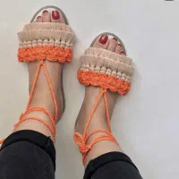 بافت انواع صندل های مکرومه|کیف، کفش، کمربند|رشت, استقامت ۲|دیوار