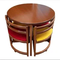 میز و‌صندلی ناهار خوری کم جا  گرد۴نفره (اهوازیم)