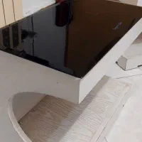 میز عسلی صفحه مشکی شیشه ای