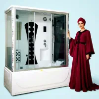 کابین دوش ویژه اهالی قشم با سونا بخار خشک جکوزی