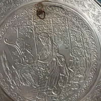 سینی مسی قلم زنی قدیمی|کلکسیون اشیاء عتیقه|اصفهان, خواجو|دیوار