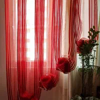 پرده تور زرشکی و نقره‌ای رنگ|پرده، رانر، رومیزی|تهران, جنت‌آباد مرکزی|دیوار