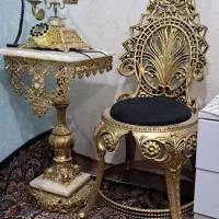 ست میز وتلفن وصندلی برنز اصل نو