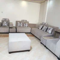 مبلمان هفت نفره راحتی ال در حد نو 7 نفره تمیز سالم|مبلمان خانگی و میز عسلی|تهران, ابوذر|دیوار