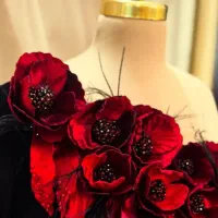 انواع گل گریشه استامبورک ... جواهر دوزی لباس