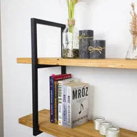 شلف دیواری چوب و فلز مدل رها ۲ طبقه|کتابخانه، شلف، قفسه‌های دیواری|تهران, ستارخان|دیوار