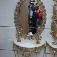 سرویس آینه کنسول شمعدون کیفیت صادراتی برنز سوگلی|بوفه، ویترین، کنسول|زنجان, |دیوار