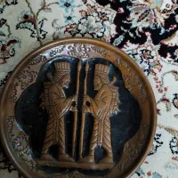 دوعدد بشقاب مسی کاردست