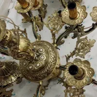 دو عدد لوستر برنزی ۱۲ شعله سایز بزرگ|لوستر و چراغ آویز|همدان, |دیوار