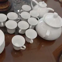ست فنجان و نعلبکی وقوری و سوپ خوری۱۲نقره