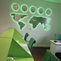 تابلو برجسته نقشه جهان دکوراتیو