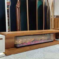 میز تلویزیون شومینه دو متری با تغییر رنگ