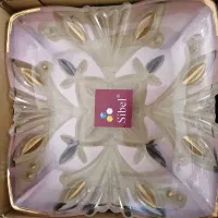 سرویس پذیرایی 15 تیکه شیشه صورتی و طلایی|ظروف سرو و پذیرایی|رامهرمز, |دیوار