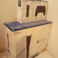 ps5 در حد آکبند اسلیم یک ترا دو دسته و پایه شارژر