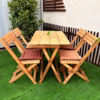 میز و صندلی چوبی تاشو