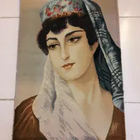 تابلو فرش قدیمی. چله ابریشم .۷۰ در ۵۰